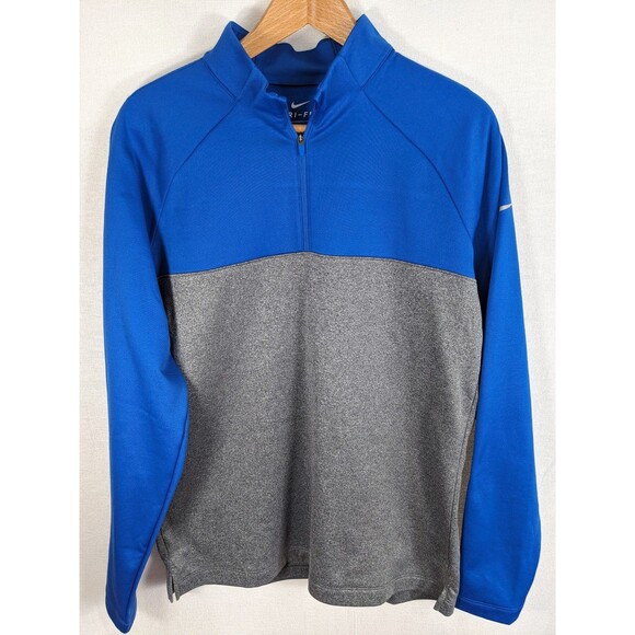 Nike EA Sports 1/4 Zip Dri Fit Long Sleeve Blue Grey Men's Size Medium Pullover - Picture 2 of 9